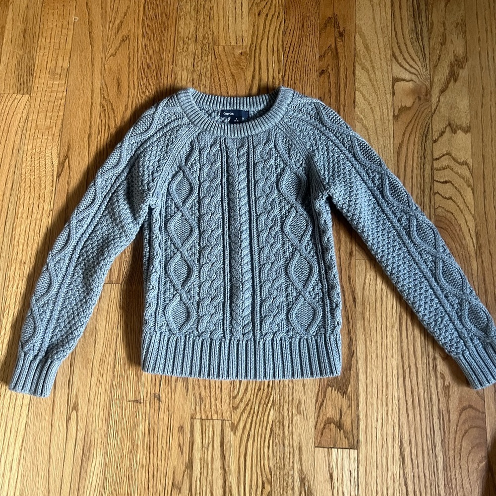Gray cable knit sweater